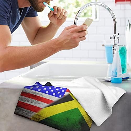 Знамена на САЩ и Ямайка, Кърпа за миене на съдове 28.7 x 13.8, Кърпички За лице От най-добрите влакна, Высокоабсорбирующие