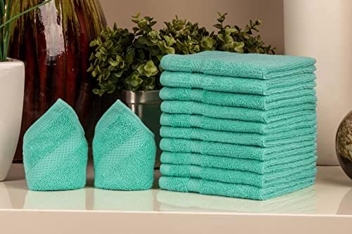 Памучни кърпички за пране AKTI Premium, опаковка 12, 13x13 см, 520 г, Силна, бързо съхнещи и добре Абсорбиращи Почистващи Кърпички за дома,