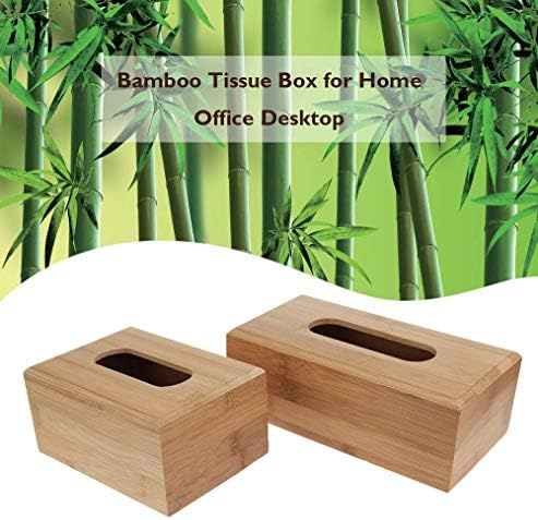Кутия за Салфетки Shyker Bamboo Правоъгълен Диспенсер за хартиени Кърпички за Десктоп Офис, Трапезария, Кухня, Скринове за Спални