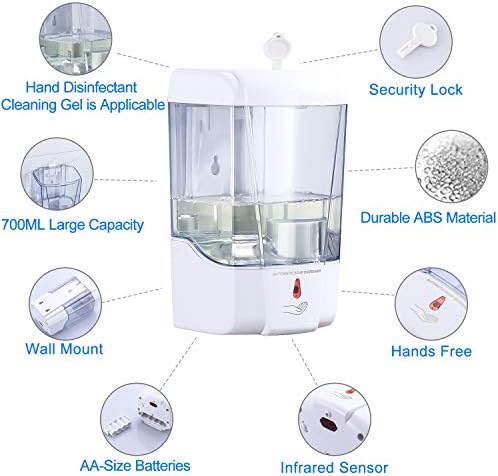 COMELITE Безконтактно Автоматично дозиране система на сапун - Помпа за измиване на съдове с Инфрачервен Сензор за Кухня, Баня, Удобства 700