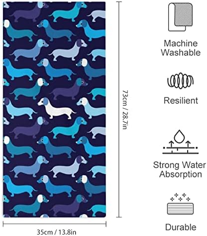 Синя Кърпа за Лице Doxie Dog Daxshund Премиум-Клас, Кърпа за миене на съдове за спа центъра на Хотела и Баня