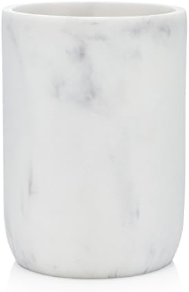 Essentra Home Blanc Collection Бяла Чаша за баня, за плотове тоалетна масичка, също е отличен и като притежател за моливи и кисточек