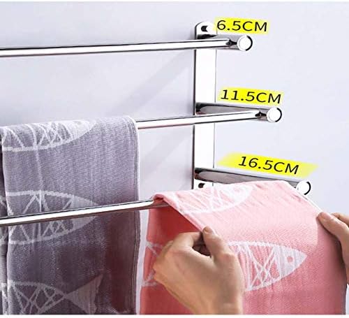 Многопластова Закачалка за кърпи от неръждаема стомана, Стенни закачалка за хавлии за Баня, Кухня (на 3 етажа, размер: 40-90 см)